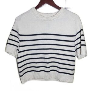❤️ 3 for $35 Abercrombie & Fitch Madeline crew Striped Sweater Tee XS oversized
